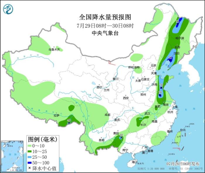 東北地區(qū)等地有較強降雨 南方高溫天氣持續(xù)