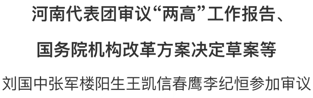 河南代表團審議“兩高”工作報告、國務(wù)院機構(gòu)改革方案決定草案等