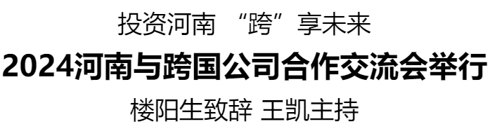 2024河南與跨國公司合作交流會舉行